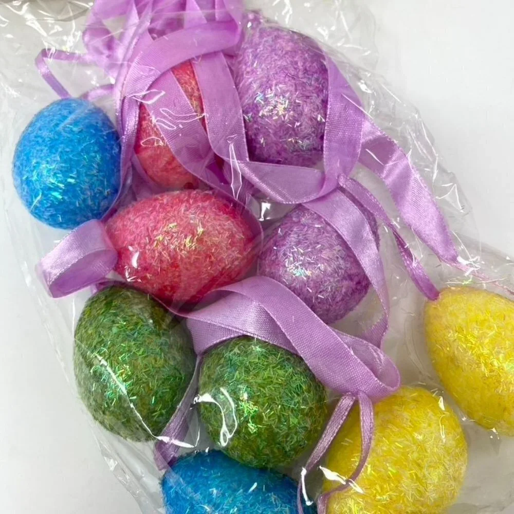Target Colorful Tinsel Egg Garland Decor 72 in Decor Party